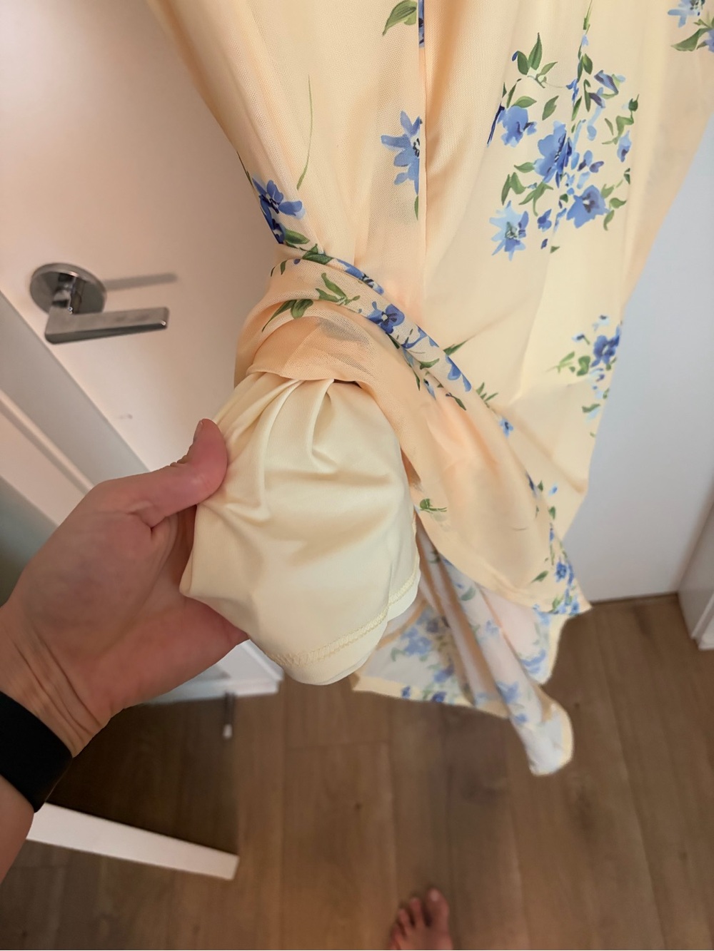 Yellow Floral Ruffle Slip Dress - Picture 5 of 6